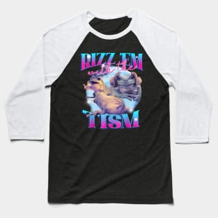 Rizz Em With The Tism Frog Funny Autism Awareness Meme Baseball T-Shirt